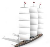 三帆帆船3D模型