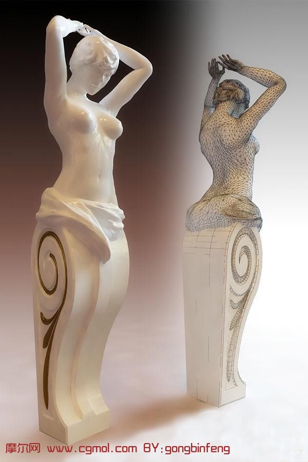 女人雕塑3d模型