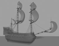 海盗船,帆船maya模型