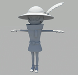 萝莉,戴帽子的可爱女孩maya模型