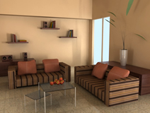 简易室内客厅光照效果maya模型