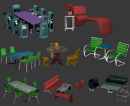 几十款沙发,椅子,家具组合3D模型