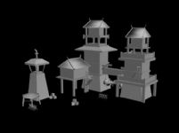 塔楼,瞭望台,古建筑3D模型