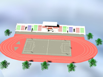 操场,球场,运动场3D模型