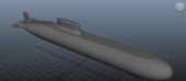 台风级核潜艇3D模型