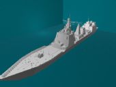 一艘军舰,驱逐舰maya模型