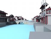 江南水乡,古镇场景3D模型
