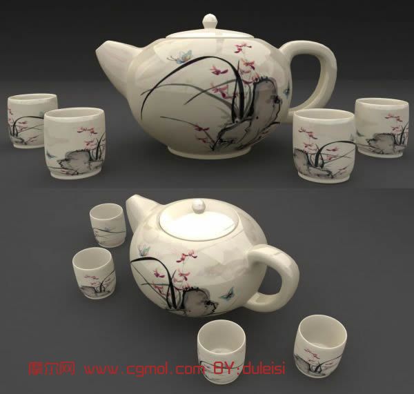 茶具套装maya模型