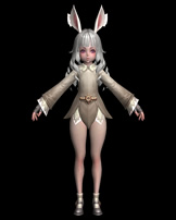 剑灵灵族兔儿套装,漂亮MM游戏角色3D模型