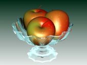 苹果,玻璃果盘,水果盘3D模型
