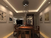 现代中式客厅3D模型