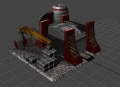 坦克工厂,科技场景3D模型