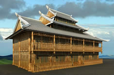 苗族木楼,古代建筑3D模型