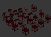 椅子,太师椅,摇椅,古代家具,古典家具3D模型