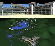 东大建筑场景设计3D模型