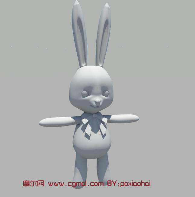 卡通兔子,rabbit,动物3d模型