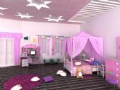 儿童房间,女孩房间3D模型