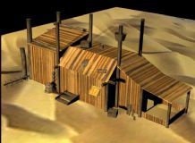沙漠中的小木屋,龙门客栈3D模型