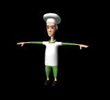 maya动画角色,男人q版,厨师maya3d模型