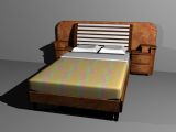 标准双人床,室内家具3d模型