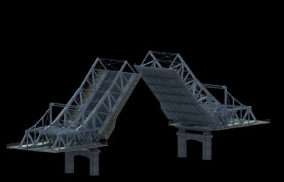 精细解放桥,带桥体合拢动画