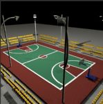 篮球场,室外场景maya3d模型