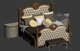 欧式古典床,双人床,室内家具max3d模型