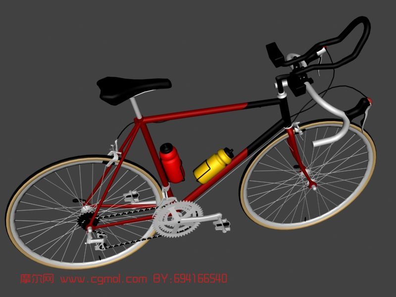 比赛专用自行车3d模型