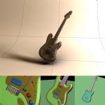 吉他,乐器maya3d模型