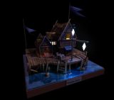 房子,木房子,海边别墅,建筑,室外场景maya3d模型