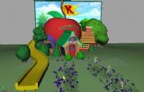 幼儿园,卡通房屋,Q版场景,房子maya3d模型