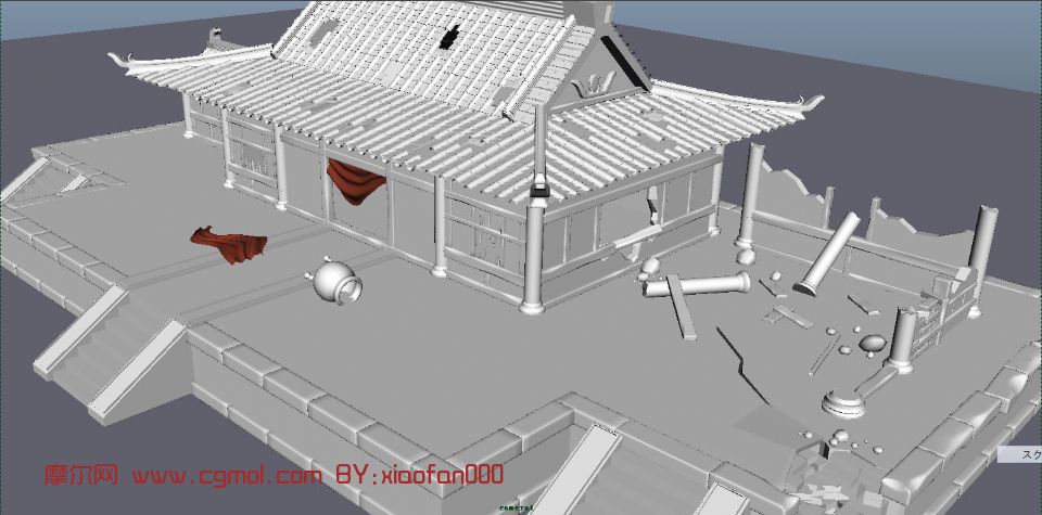 建筑废墟 室外场景maya3d模型 高清图片