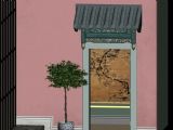 中式花盆和屋檐,建筑,室外场景max3d模型