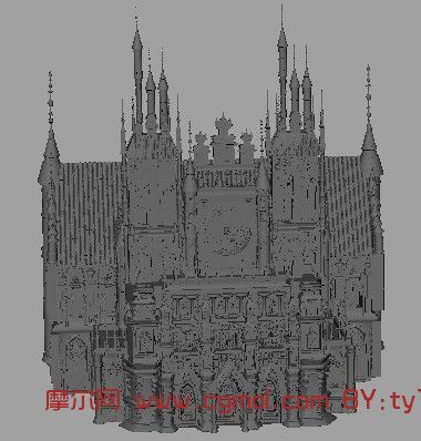 欧式城堡,建筑,室外场景maya3d模型