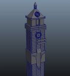 欧洲钟塔楼,建筑,室外场景maya3d模型