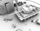 虎式坦克,装甲车,军事战车,游戏场景3d模型
