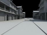 商业步行街,古代风韵建筑3D模型