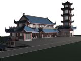 中式古建,商业会所,酒店,茶馆max模型