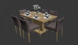 高档餐桌,桌椅max模型