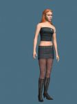 网格黑丝袜裹胸诱惑性感女人3D模型