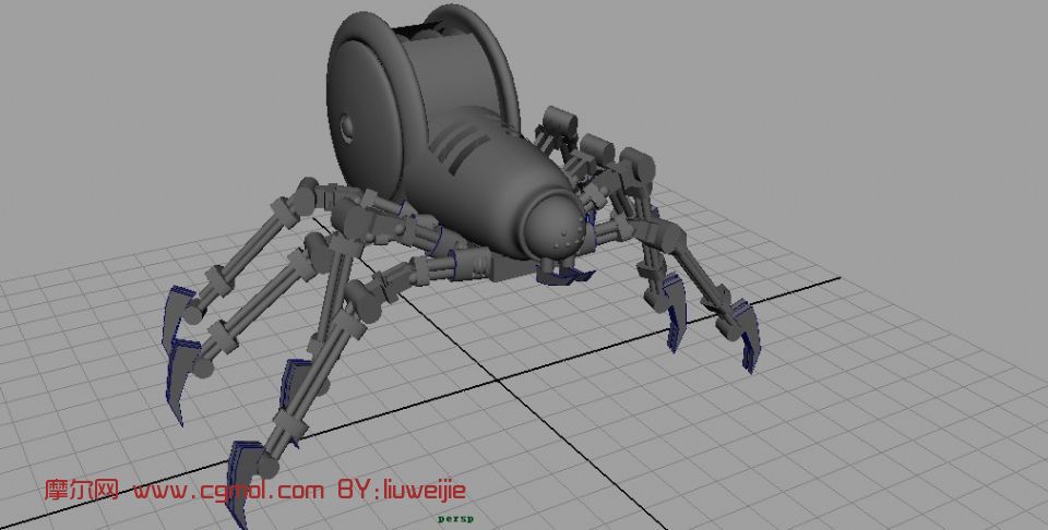 蜘蛛机器人,机械角色maya模型