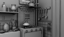厨房,室内场景maya模型