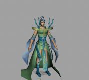 绿衣女剑士,游戏角色,女性maya模型