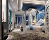 蓝色新古典卧室,室内场景max模型