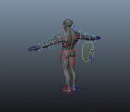 完全绑定肌肉人体maya模型