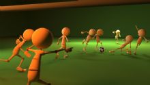 小木人踢足球,卡通场景maya模型