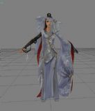 剑网三时装风露霜华,女性,游戏角色max模型