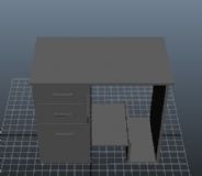 学生书桌,桌椅,室内家具maya模型