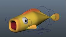 Q版小鱼,卡通动物maya模型