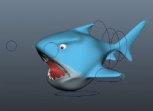 Q版鲨鱼,卡通动物maya模型